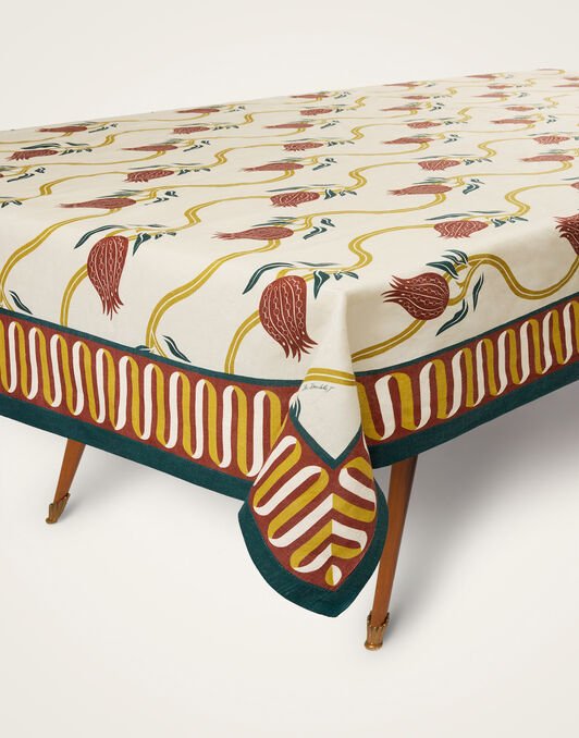 Large Tablecloth La DoubleJ: Melograno Placée Ivory Large Tablecloth La DoubleJ: Melograno Placée Ivory TBC0018LIN008