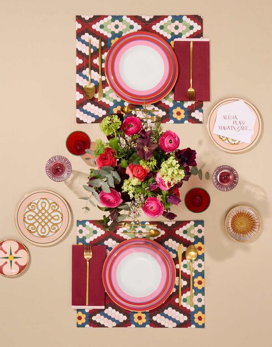 Dinner Plates Set Of 2 La DoubleJ: Rainbow Rose Dinner Plates Set Of 2 La DoubleJ: Rainbow Rose DIN0002CER001