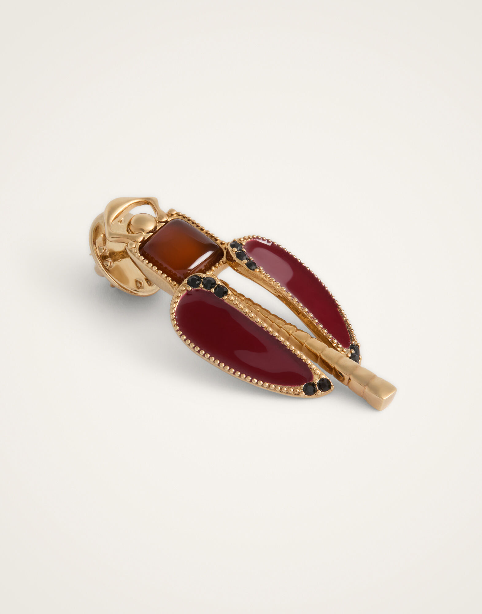 Dragonfly Brooch La DoubleJ: Enameled 24K Gold Plate And Yellow Agate BCH0006BRA008