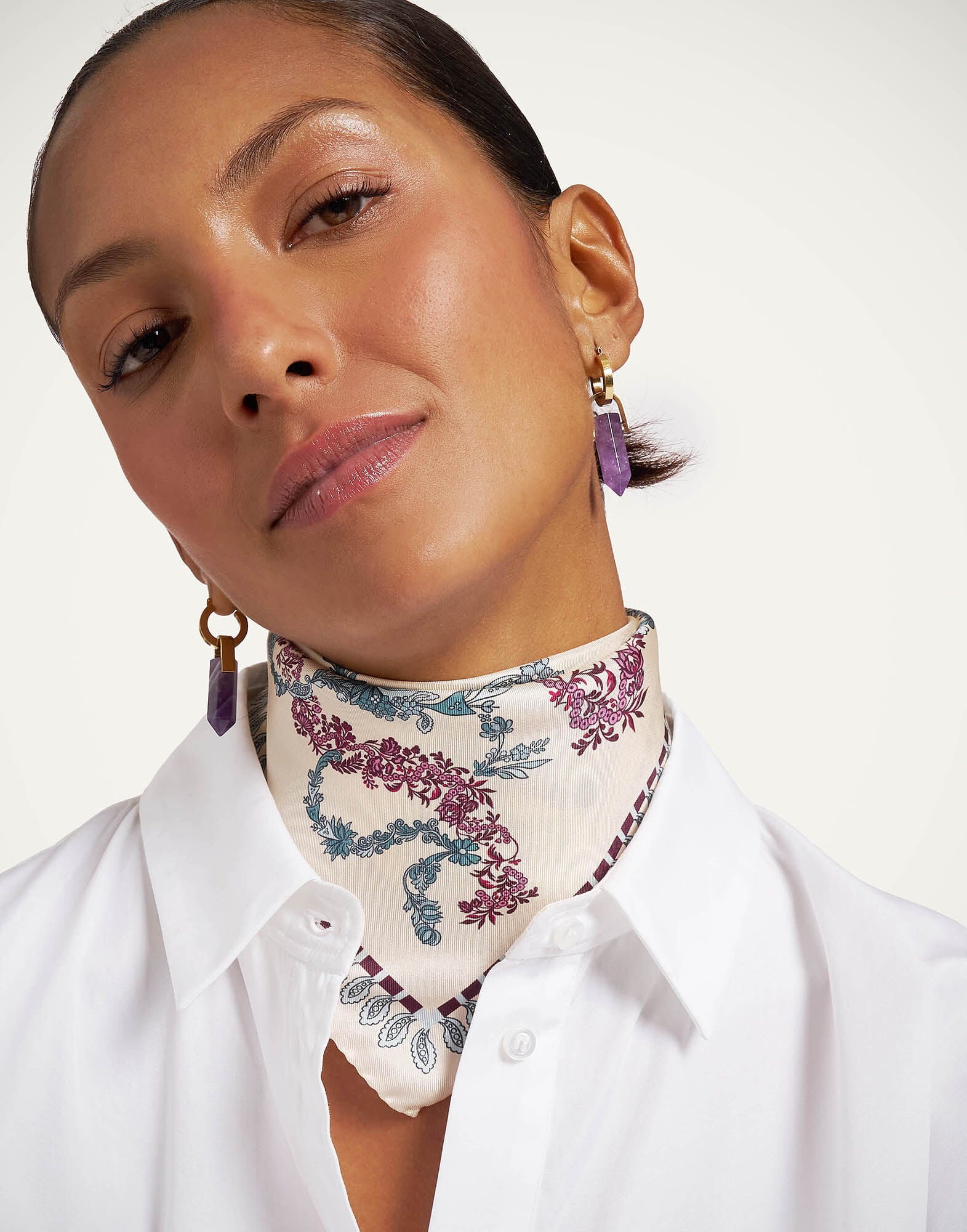 Foulard 45 La DoubleJ: Wispy Placée Ivory Foulard 45 La DoubleJ: Wispy Placée Ivory SCA0065SIL006
