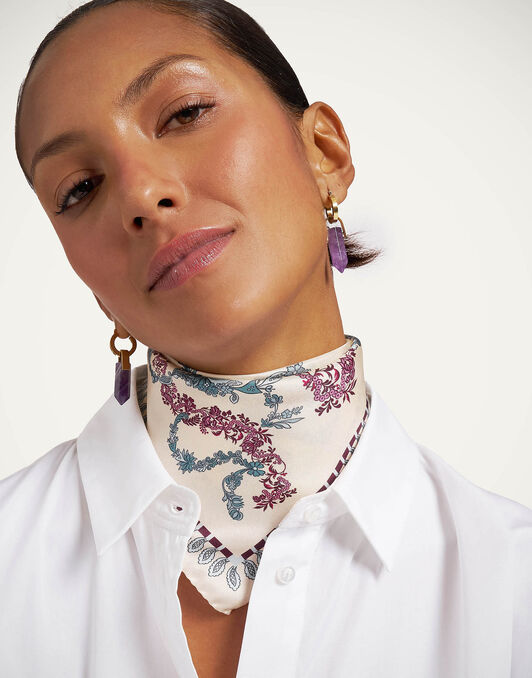 Foulard 45 La DoubleJ: Wispy Placée Ivory Foulard 45 La DoubleJ: Wispy Placée Ivory SCA0065SIL006