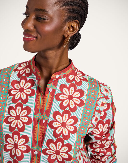 Sundowner Tunic La DoubleJ: Pagoda Placée Rust DRE0924COT015