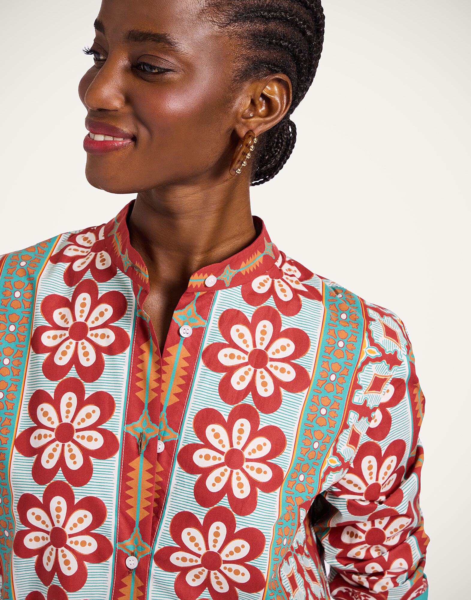 Sundowner Tunic La DoubleJ: Pagoda Placée Rust DRE0924COT015