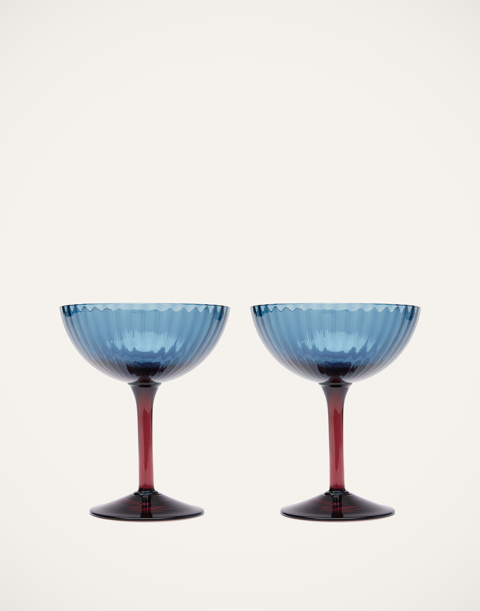Champagne Coupe Set of 2 La DoubleJ: Blu Fumé Champagne Coupe Set of 2 La DoubleJ: Blu Fumé GLA0012MUR001