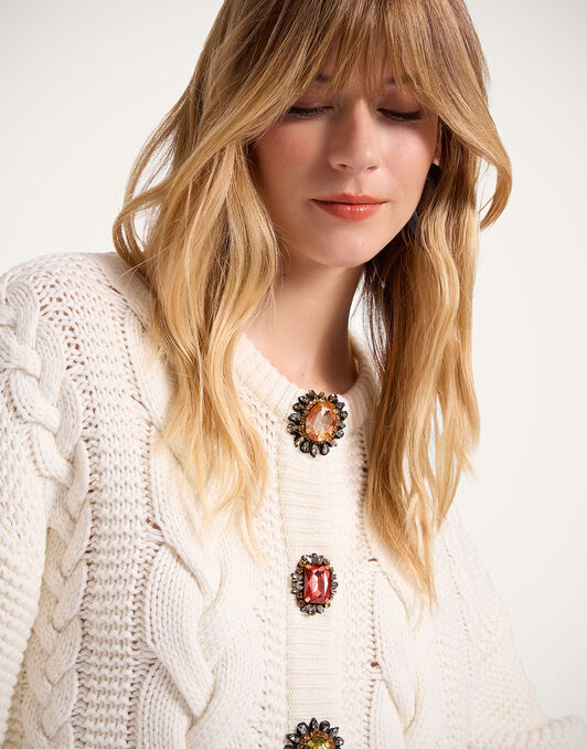 Portrait Cardigan La DoubleJ: Solid Ivory PUL0211KNI120
