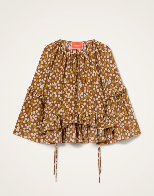 Boho Blouse La DoubleJ: Spots Caramel Boho Blouse La DoubleJ: Spots Caramel TOP0149CRE001