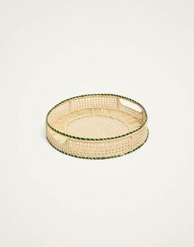 Raffia Tray La DoubleJ: Solid Green TRA0005RAF010