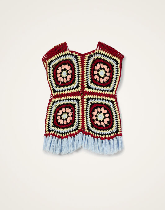 Sole Star Crochet Top La DoubleJ: Multicolor Red & Black Sole Star Crochet Top La DoubleJ: Multicolor Red & Black PUL0306KNI161