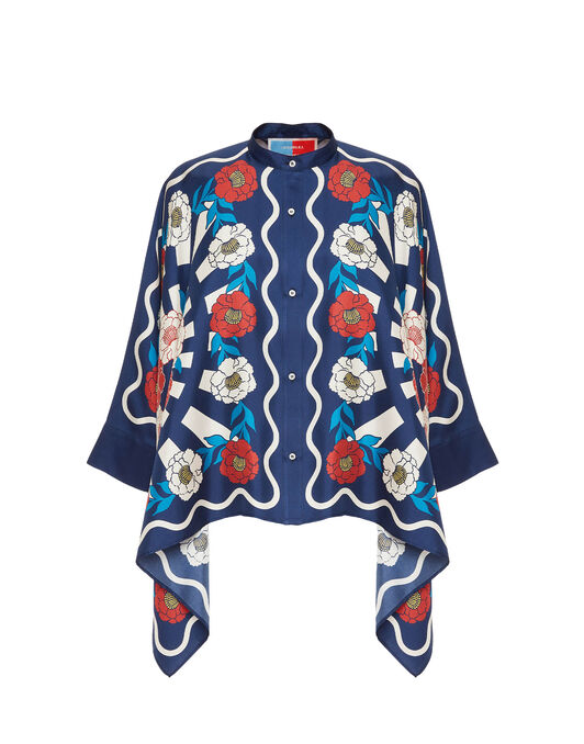 Foulard Shirt La DoubleJ: Whitsun Placée Blue Foulard Shirt La DoubleJ: Whitsun Placée Blue SHI0167LAC008