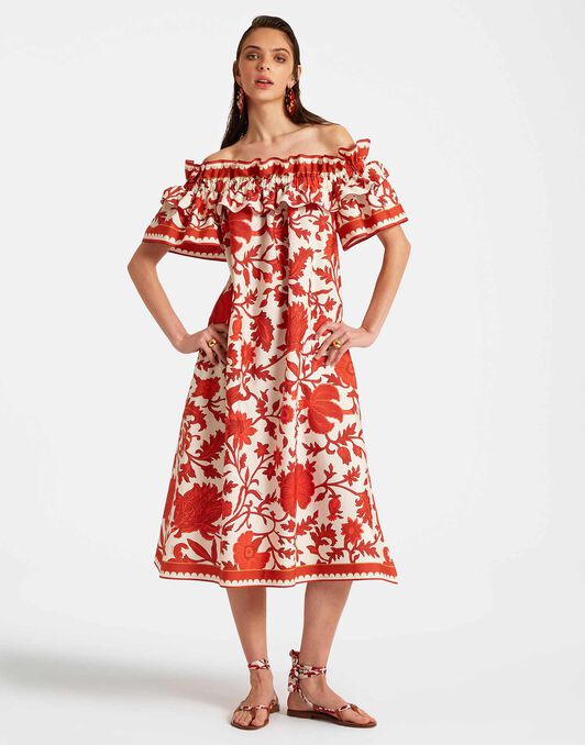 Breakfast Dress La DoubleJ: Dragonflower Red Breakfast Dress La DoubleJ: Dragonflower Red DRE0331COT039