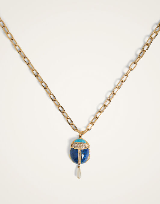 Talismania Necklace La DoubleJ: 24K Gold Plate & Lapis lazuli Talismania Necklace La DoubleJ: 24K Gold Plate & Lapis lazuli NEC0054BRA003