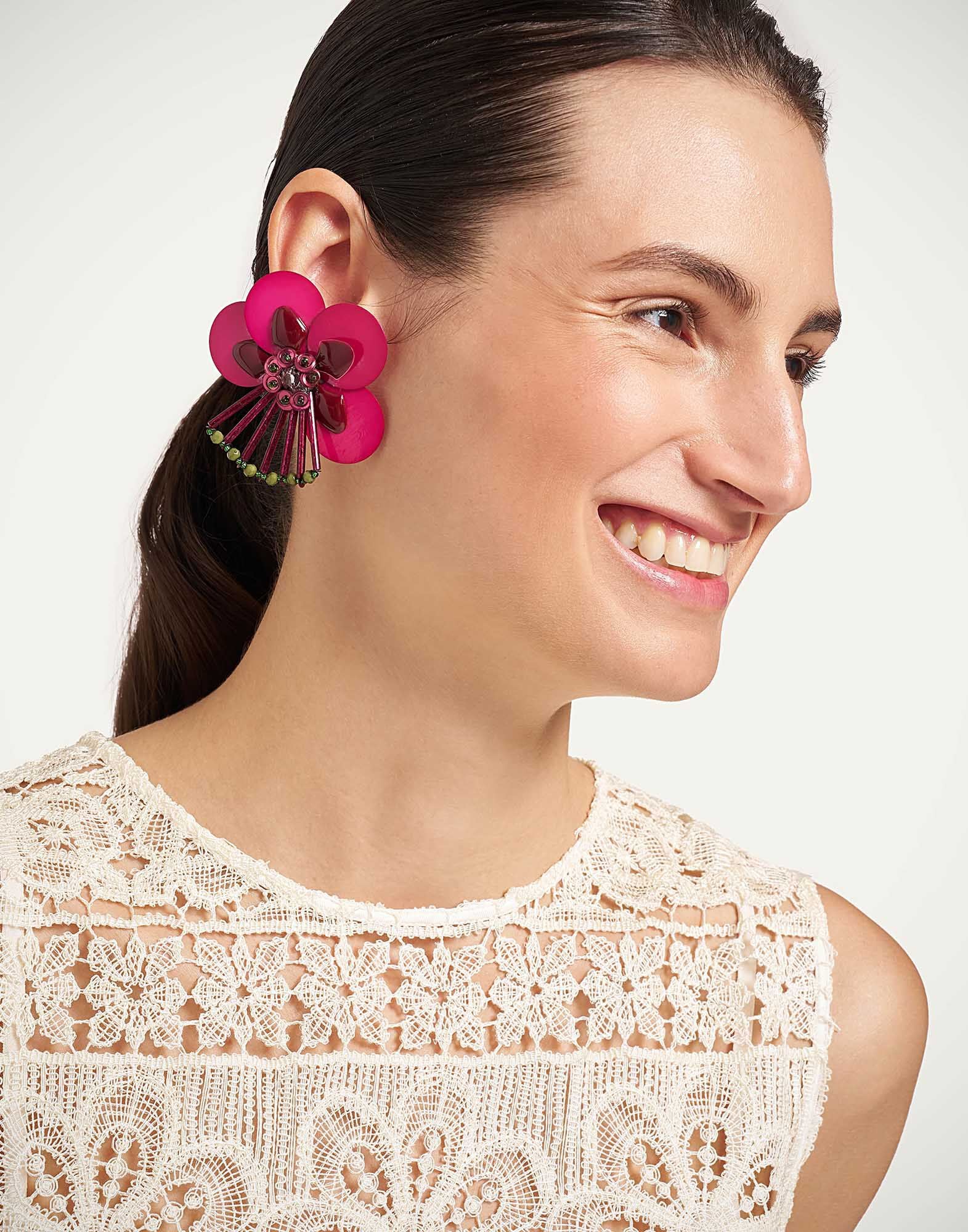 Petal Earrings La DoubleJ: Burgundy Petal Earrings La DoubleJ: Burgundy EAR0089EMB222