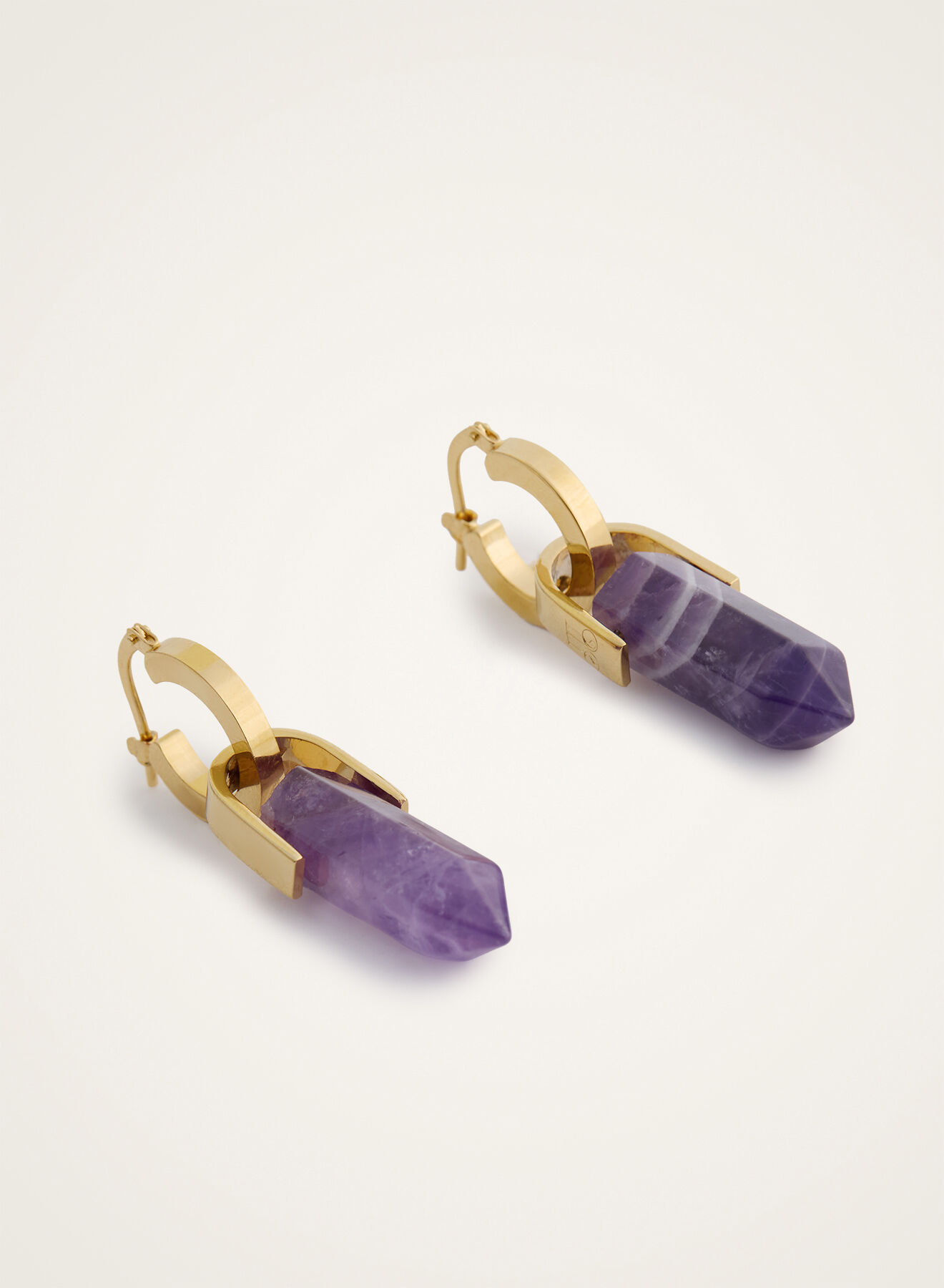 Pillar Earrings La DoubleJ: 24K Gold Plate and Amethyst Pillar Earrings La DoubleJ: 24K Gold Plate and Amethyst EAR0059BRA003