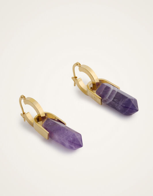 Pillar Earrings La DoubleJ: 24K Gold Plate and Amethyst Pillar Earrings La DoubleJ: 24K Gold Plate and Amethyst EAR0059BRA003