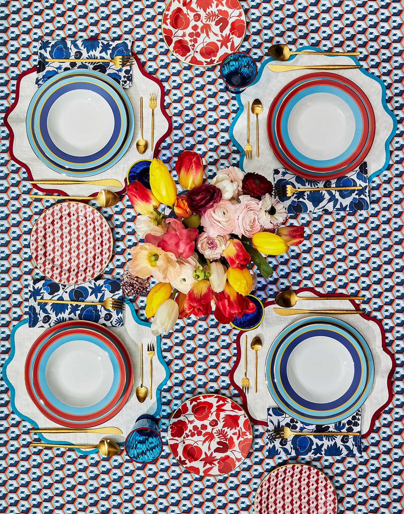 Soup Plates Set Of 2 La DoubleJ: Rainbow Azure Soup Plates Set Of 2 La DoubleJ: Rainbow Azure SOU0002CER001