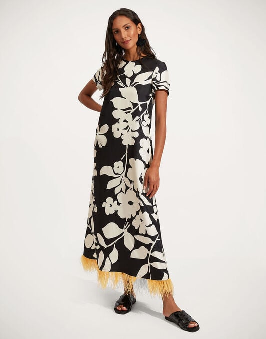 Swing Dress (With Feathers) La DoubleJ: Winter Jasmine Swing Dress (With Feathers) La DoubleJ: Winter Jasmine DRE0864SIL026