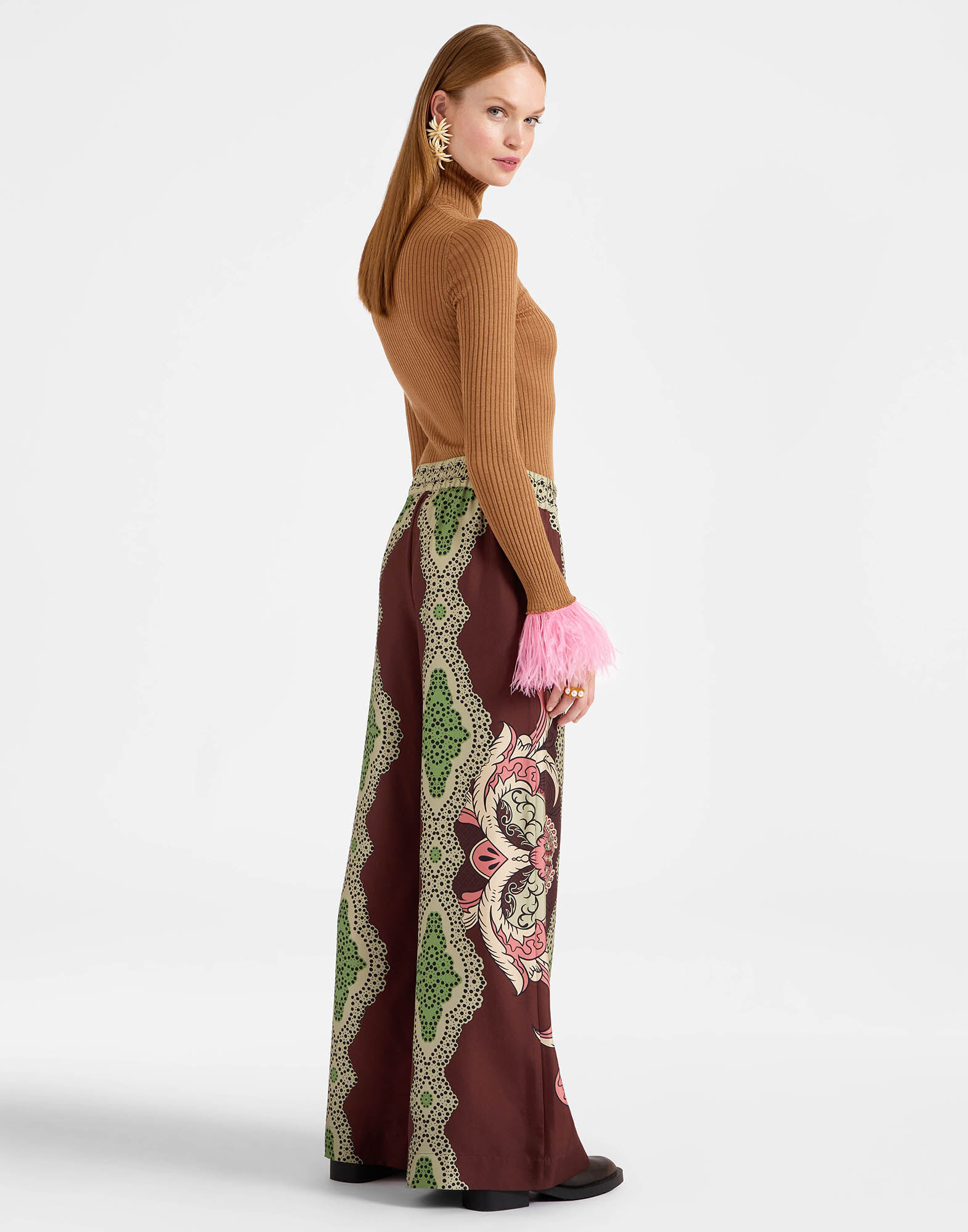 Palazzo Pants La DoubleJ: Portal Placée Brown TRO0026SIL006