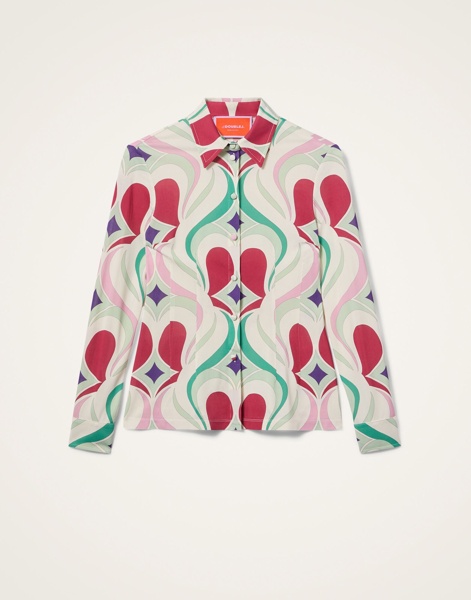 Fitted Shirt La DoubleJ: Macro Jive Ecru Fitted Shirt La DoubleJ: Macro Jive Ecru SHI0116JER027