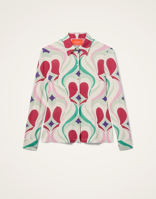 Fitted Shirt La DoubleJ: Macro Jive Ecru Fitted Shirt La DoubleJ: Macro Jive Ecru SHI0116JER027