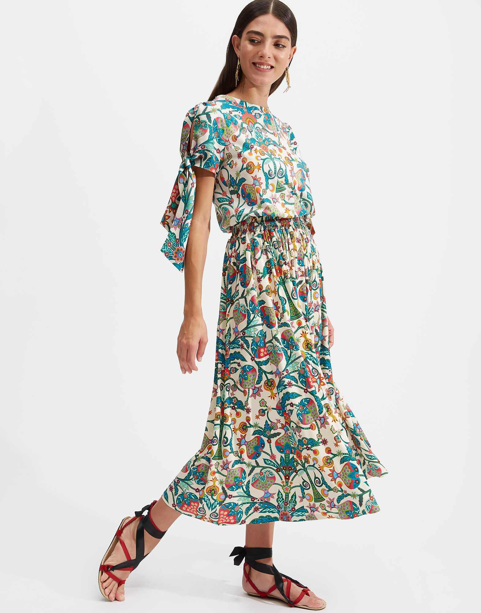 Simple Skirt LaDoubleJ: Tree Of Life Bianco SKI0051JER011