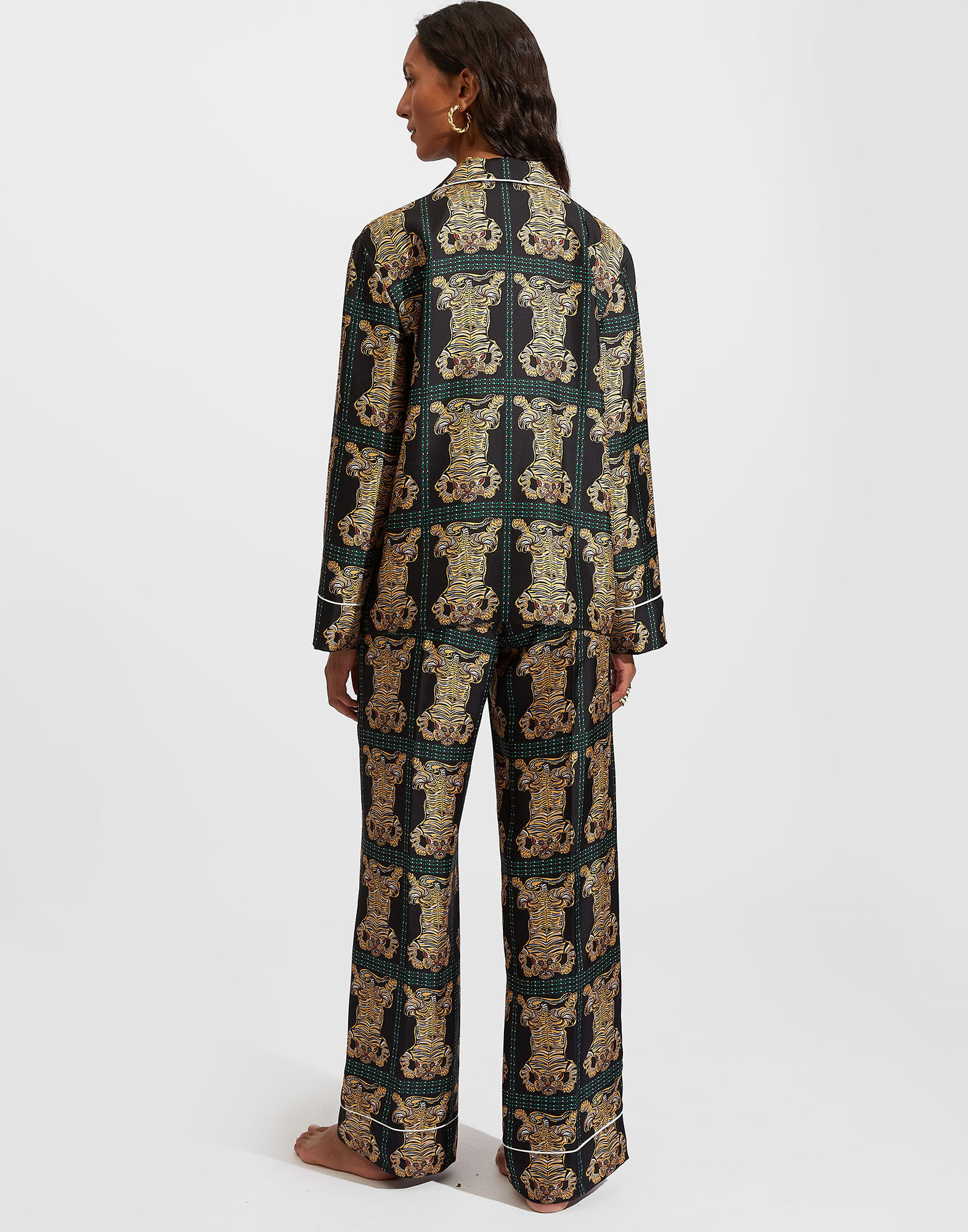 Silk Pajama La DoubleJ: Tiger Tiles Black Small Silk Pajama La DoubleJ: Tiger Tiles Black Small PJM0001SIL001