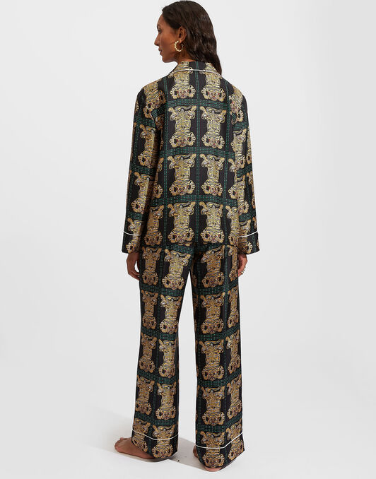 Silk Pajama La DoubleJ: Tiger Tiles Black Small Silk Pajama La DoubleJ: Tiger Tiles Black Small PJM0001SIL001