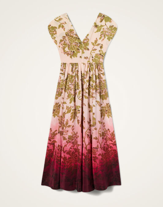 Waldorf Dress La DoubleJ: Oasis Ombré Placée Geen & Red DRE1103CRE001