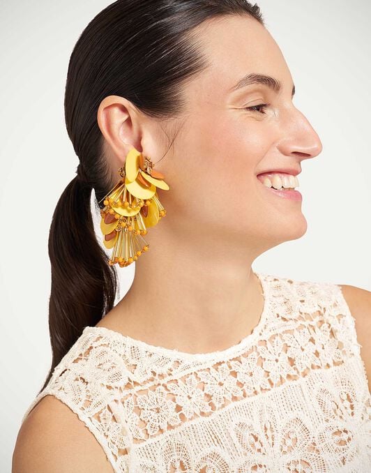 Petal Long Earrings La DoubleJ: Yellow Petal Long Earrings La DoubleJ: Yellow EAR0090EMB222