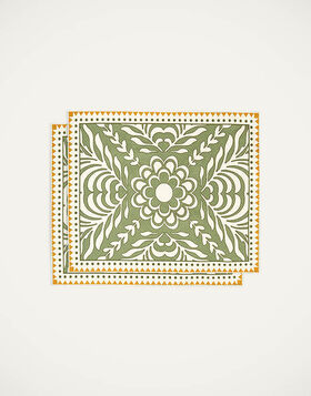 Herringbone Placemats Set Of 2 La DoubleJ: Tudor Light Green PMT0015COT040