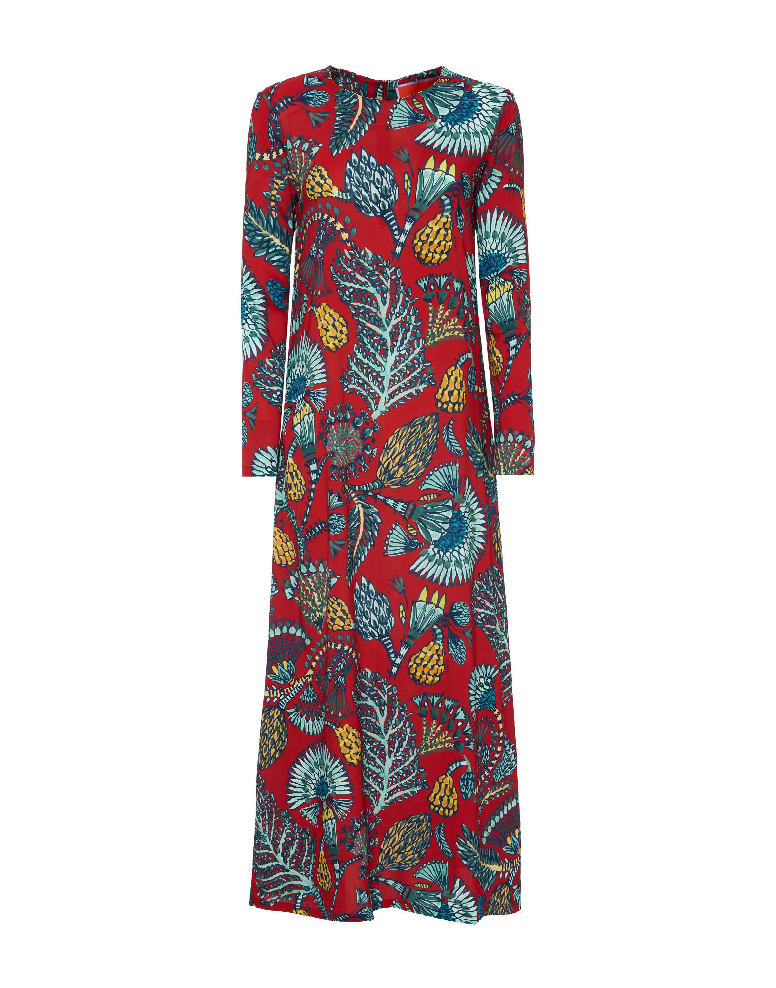 Long Sleeve Swing Dress La DoubleJ: Sicomore Red Long Sleeve Swing Dress La DoubleJ: Sicomore Red DRE0184VIS001