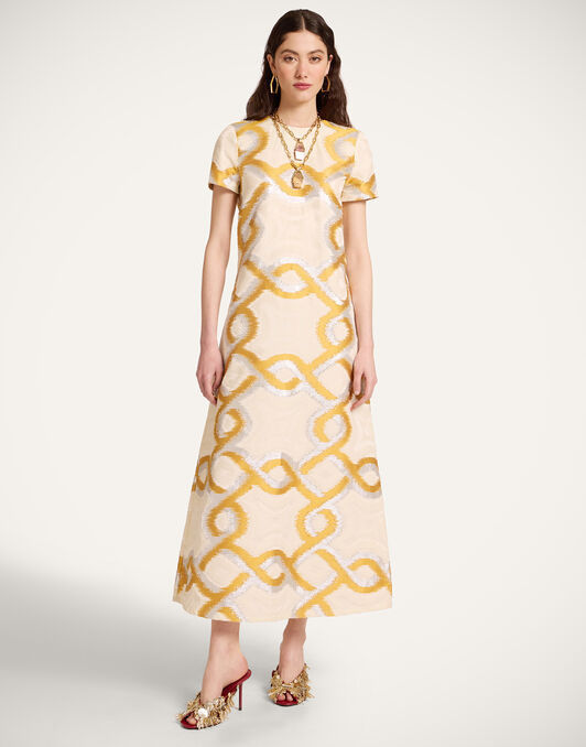 Swing Dress La DoubleJ: Tackle Gold DRE0001JCQ081