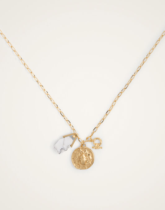Transformation Charm Necklace La DoubleJ: 24k Gold Plate & Howlite Transformation Charm Necklace La DoubleJ: 24k Gold Plate & Howlite NEC0025BRA003