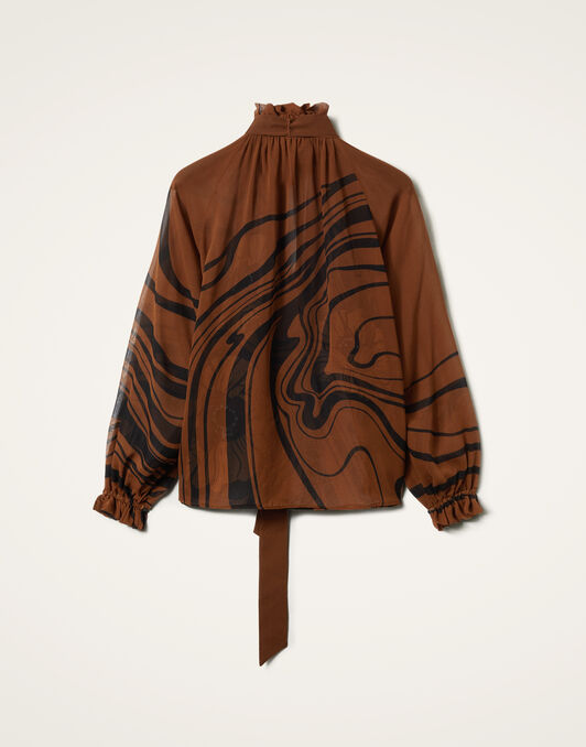Cerere Blouse La DoubleJ: Big Blooms Placée Brown SHI0120SIL024