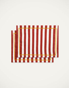 Placemat Set Of 2 La DoubleJ: Riviera Brick PMT0006LIN001