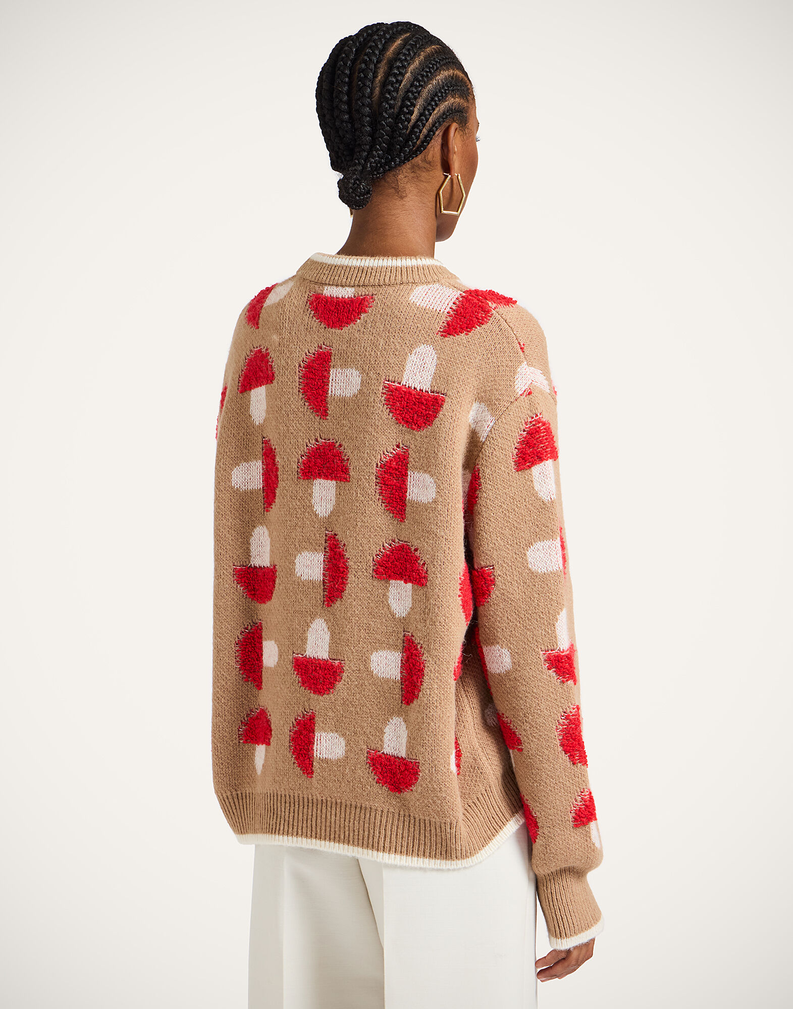 Fun-Guy Sweater La DoubleJ: Camel & Red PUL0343KNI193