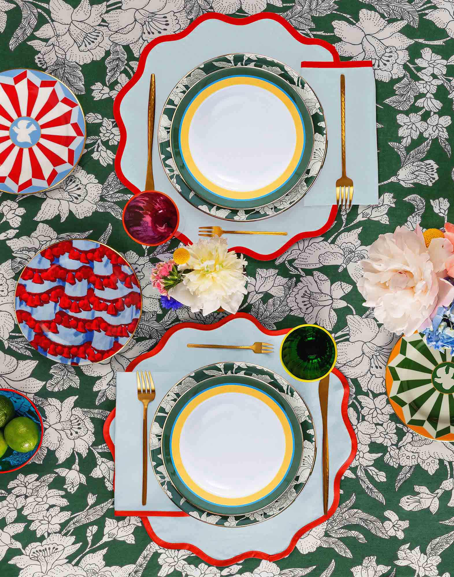 Cloud Placemat Set of 2 La DoubleJ: Rainbow Celeste Cloud Placemat Set of 2 La DoubleJ: Rainbow Celeste TBM0003LIN006