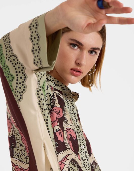 Foulard Shirt La DoubleJ: Portal Placée Brown SHI0167LAC008