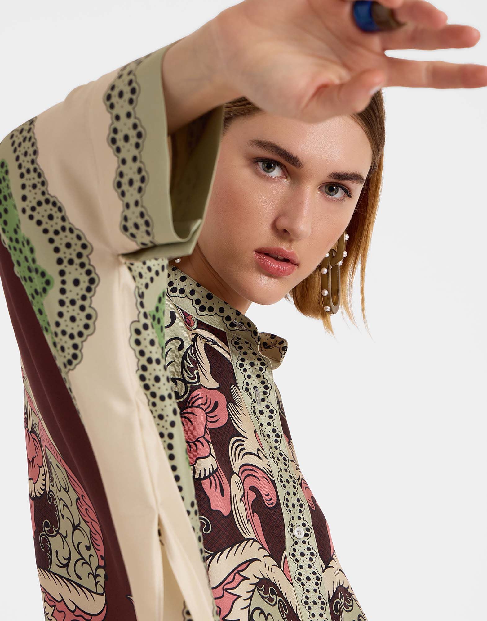 Foulard Shirt La DoubleJ: Portal Placée Brown SHI0167LAC008