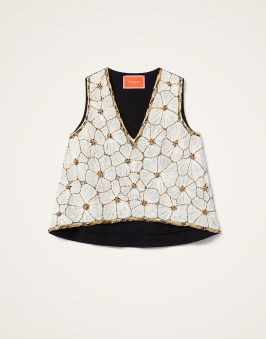 V-Neck Scala Top La DoubleJ: Solid White TOP0170EMB129