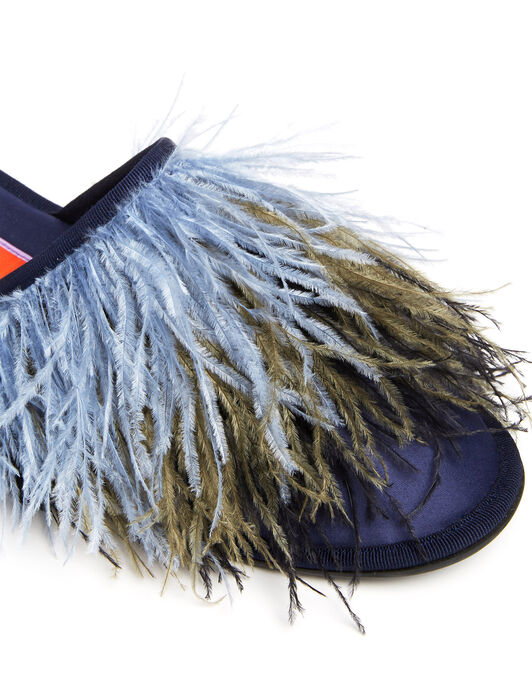 Feather Slippers La DoubleJ: Solid Acquamarine SHO0007RAS007