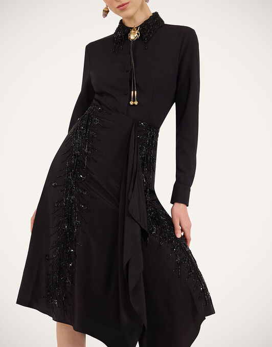 Scarf Skirt La DoubleJ: Solid Black Scarf Skirt La DoubleJ: Solid Black SKI0186EMB146
