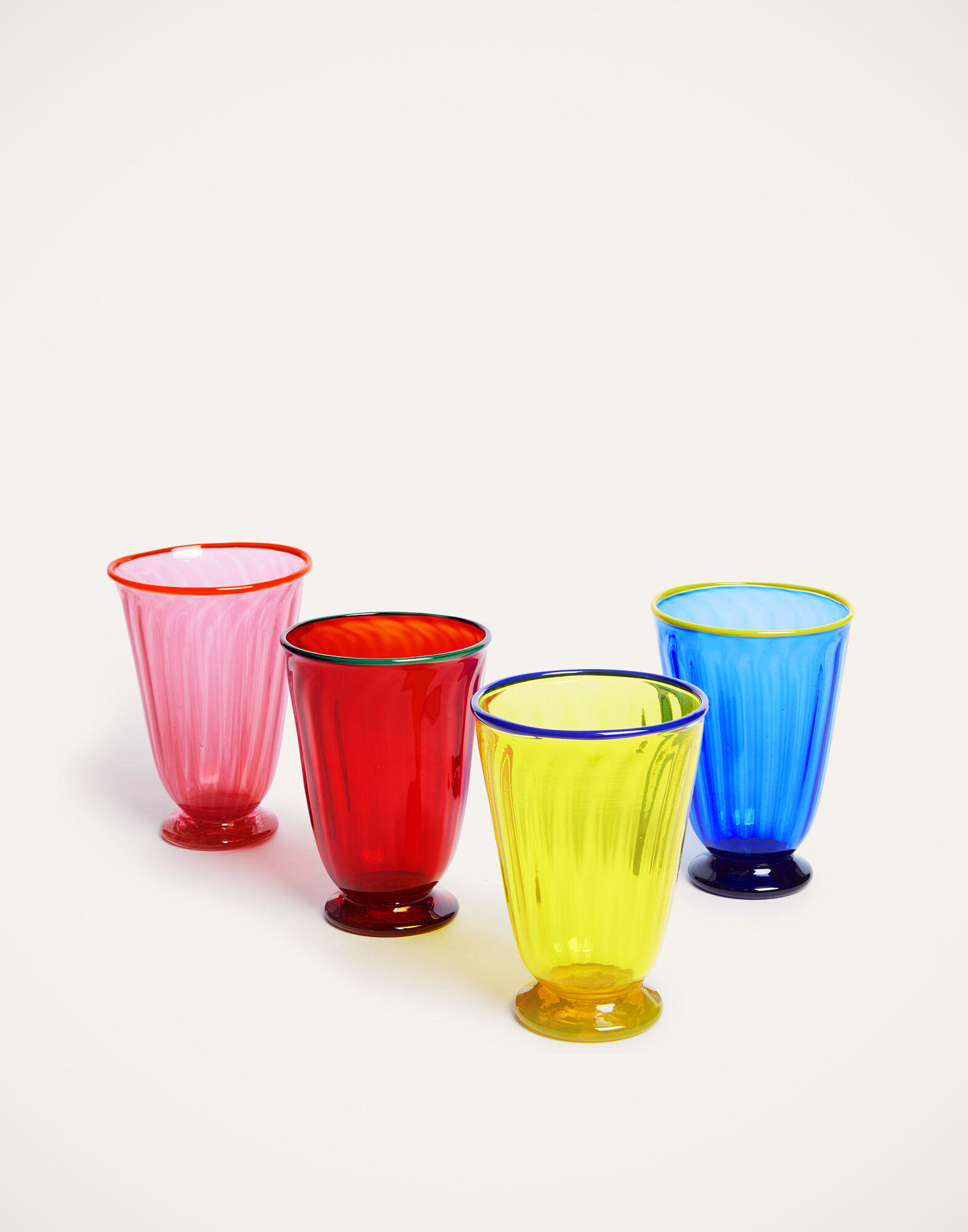 Rainbow Glass Set of 4 La DoubleJ: Rainbow Rainbow Glass Set of 4 La DoubleJ: Rainbow GLA0004MUR001