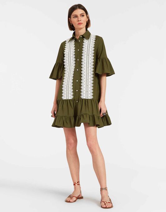 Choux Dress La DoubleJ: Solid Camouflage DRE0754COT043