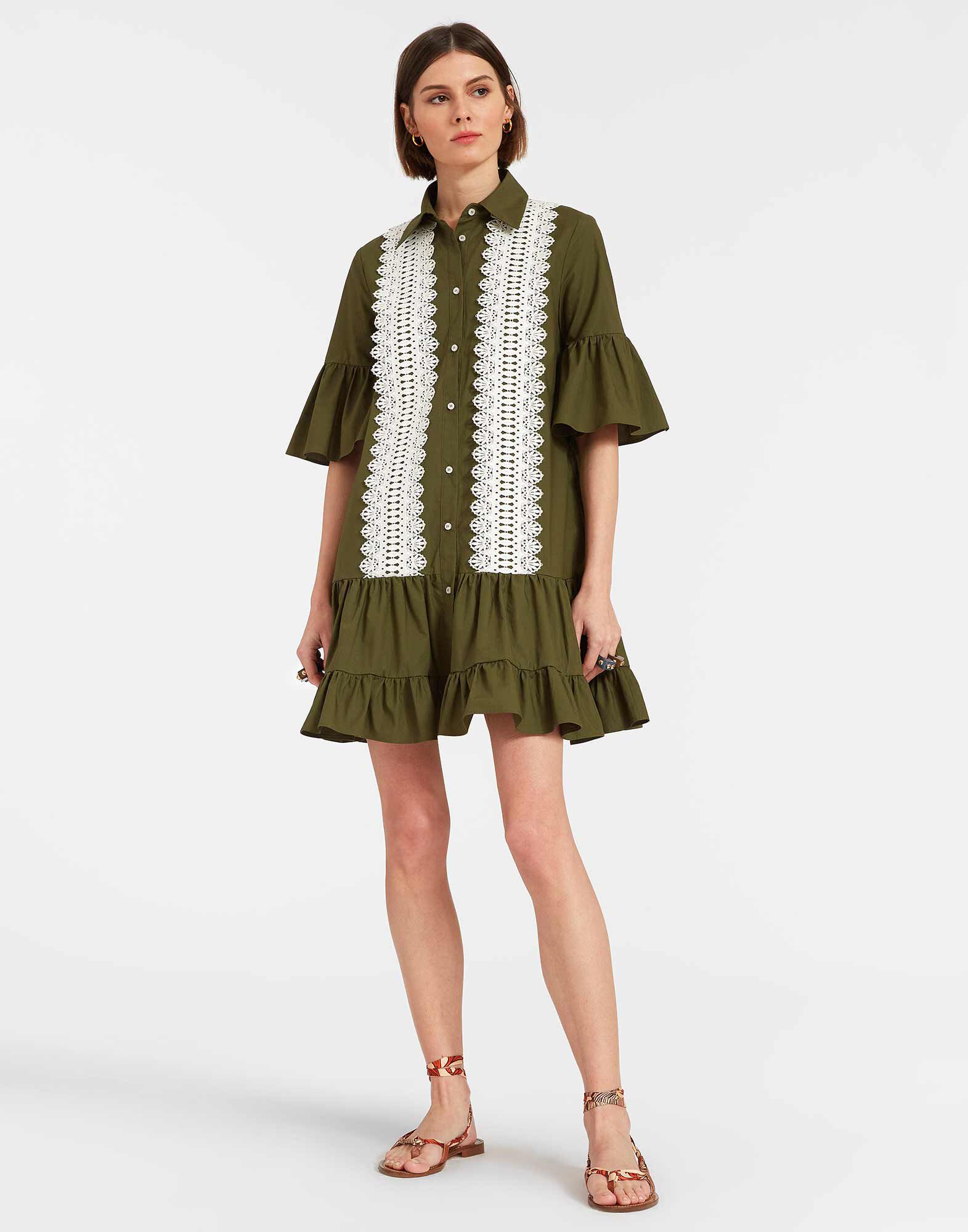 Choux Dress La DoubleJ: Solid Camouflage DRE0754COT043