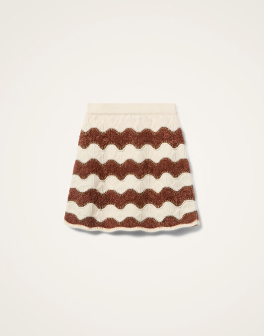 Hang Ten Skirt La DoubleJ: Color Block White & Brown SKI0182KNI183
