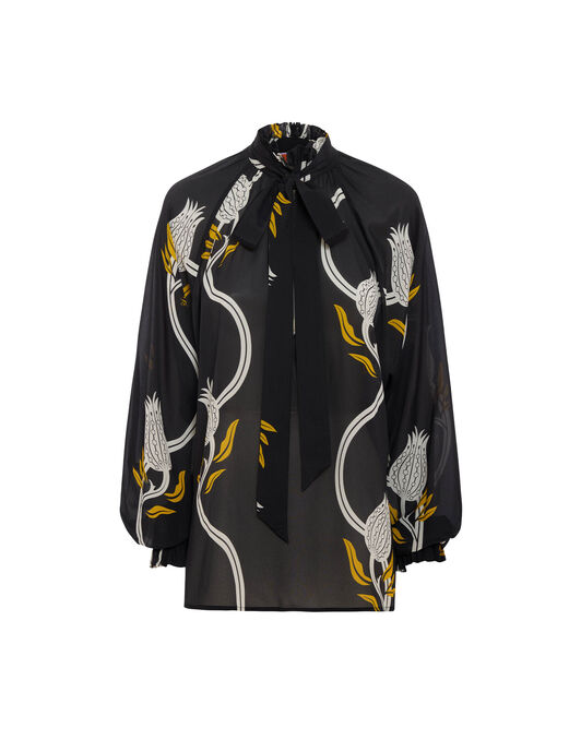 Cerere Blouse La DoubleJ: Melograno Black & White Cerere Blouse La DoubleJ: Melograno Black & White SHI0120VIS019