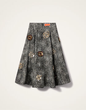 Dolce Vita Skirt La DoubleJ: Solid Black & White SKI0175EMB116