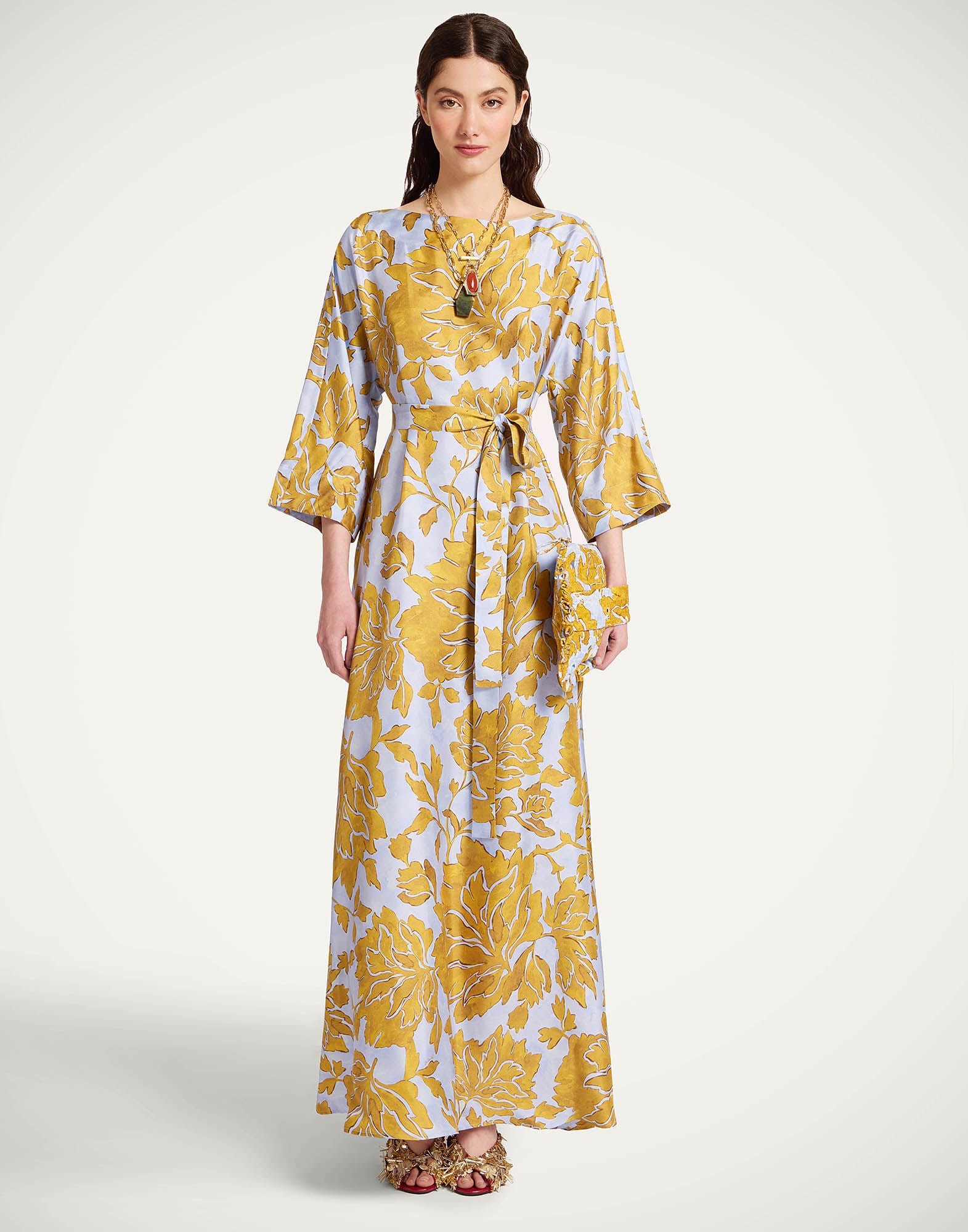Muumuu Dress Round Neck La DoubleJ: Tangle Light Blue DRE0370SIL001