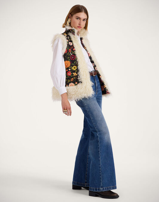 Sleeveless Folk Jacket La DoubleJ: Botticelli Black Sleeveless Folk Jacket La DoubleJ: Botticelli Black JAC0046JER034