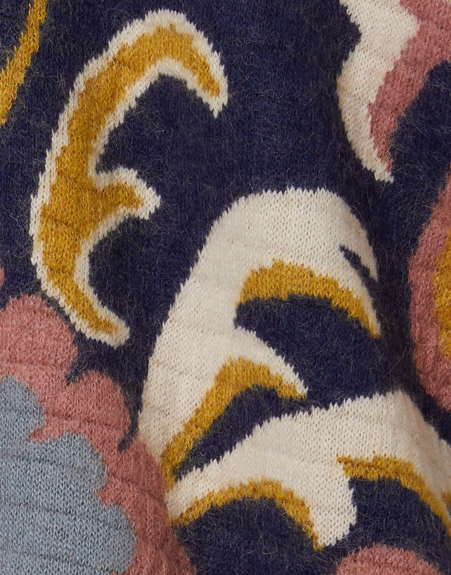 In My Power Knit Scarf Cape La DoubleJ: Multicolor Navy & Cream In My Power Knit Scarf Cape La DoubleJ: Multicolor Navy & Cream SCA0083KNI177